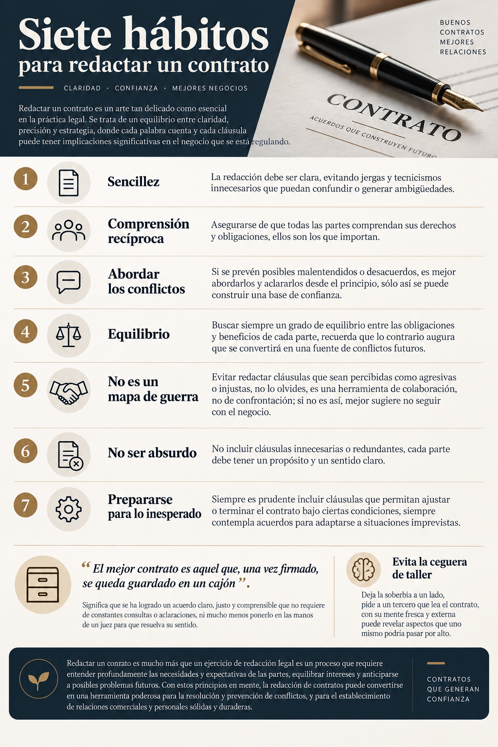 Siete viejos hábitos en redacción de contratos