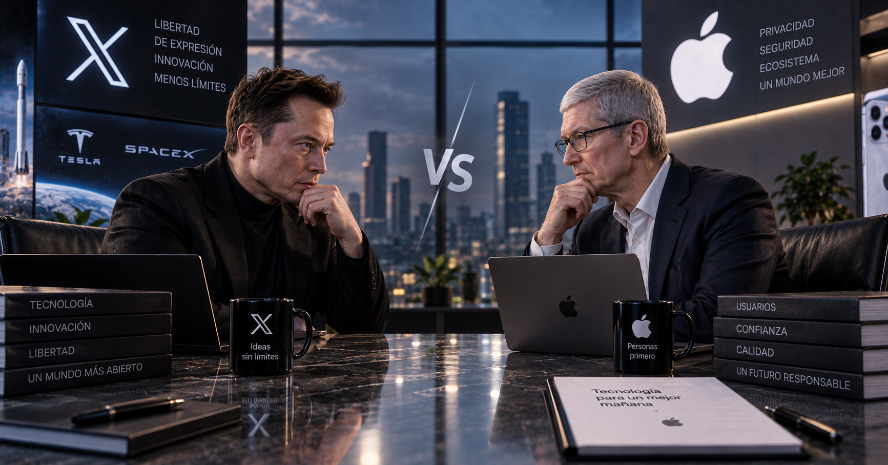 Elon Musk contra Tim Cook en una batalla de titanes tecnológicos