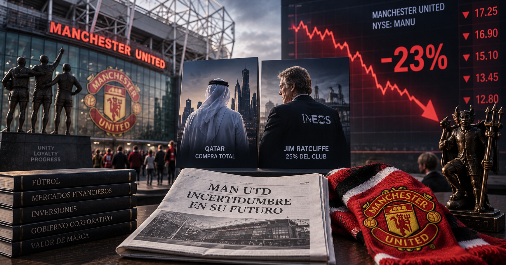 Desplome de las acciones del Manchester United