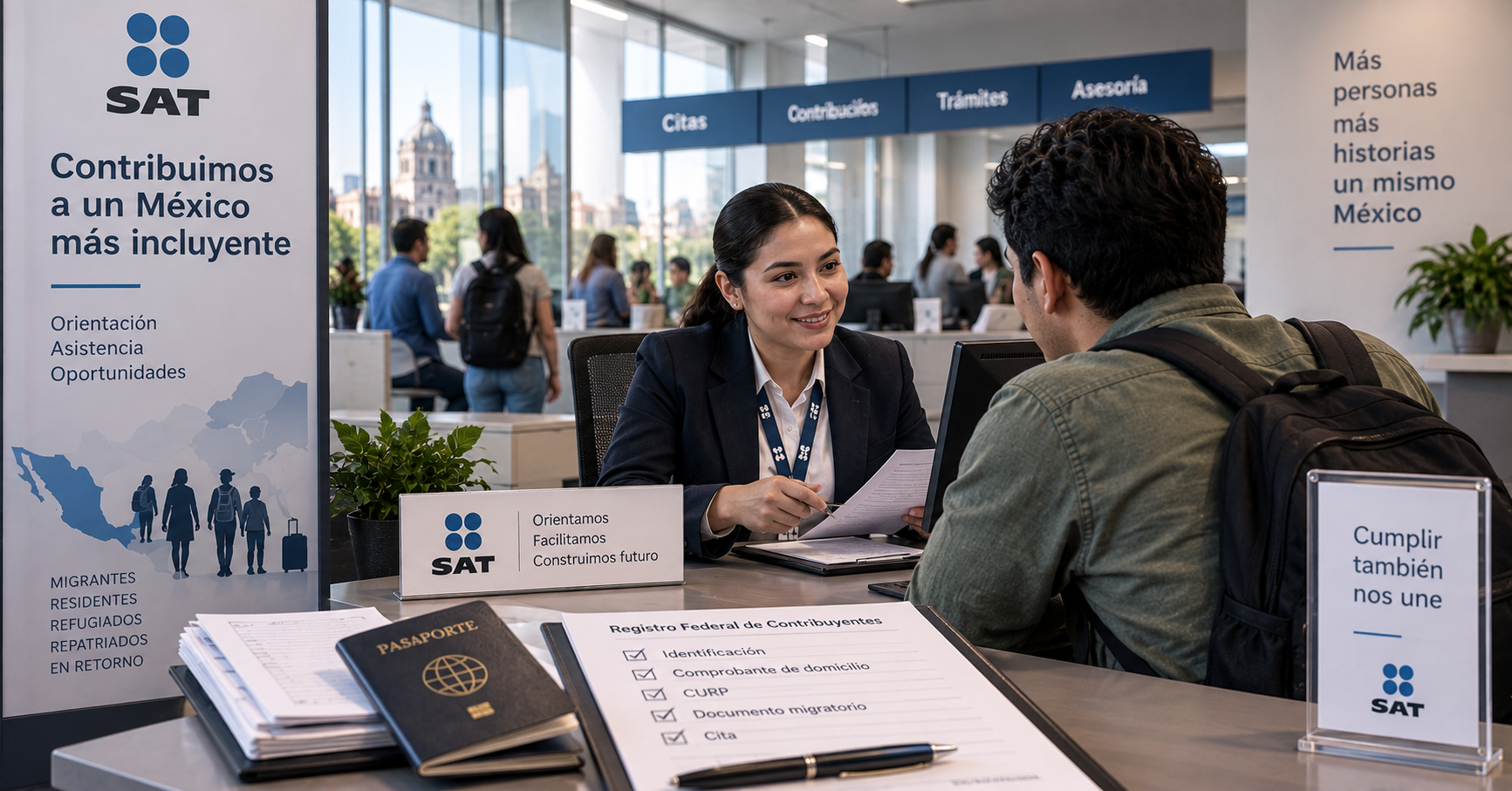 El SAT implementa asistencia a migrantes en el RFC