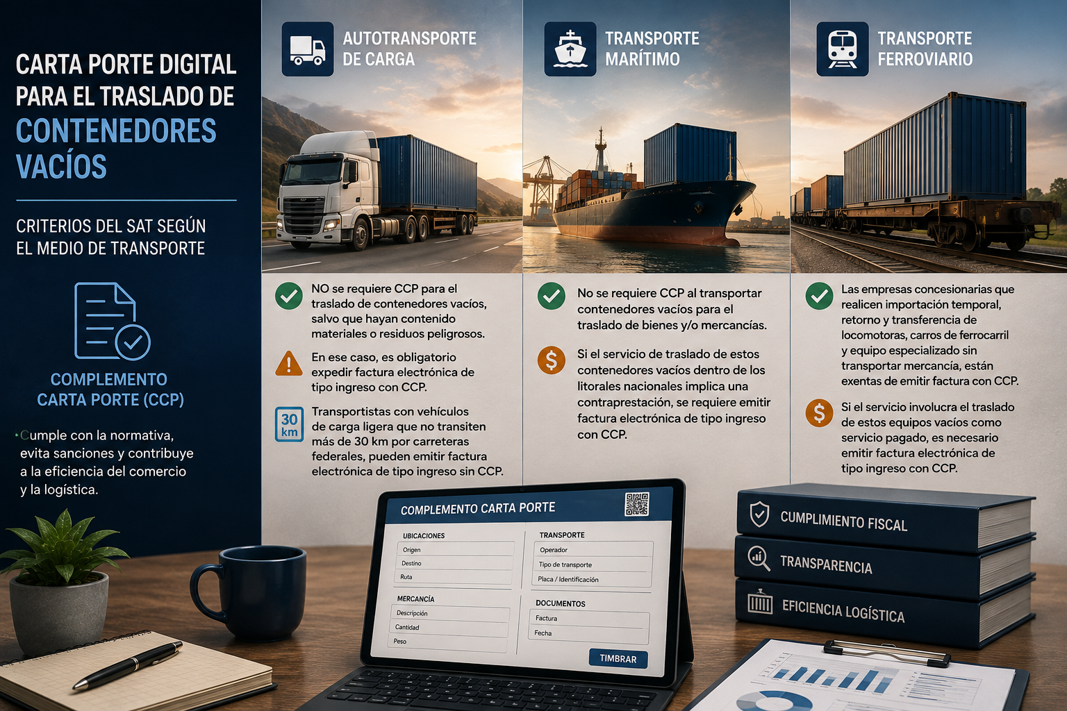 Emisión de carta porte digital para el traslado de contenedores vacíos