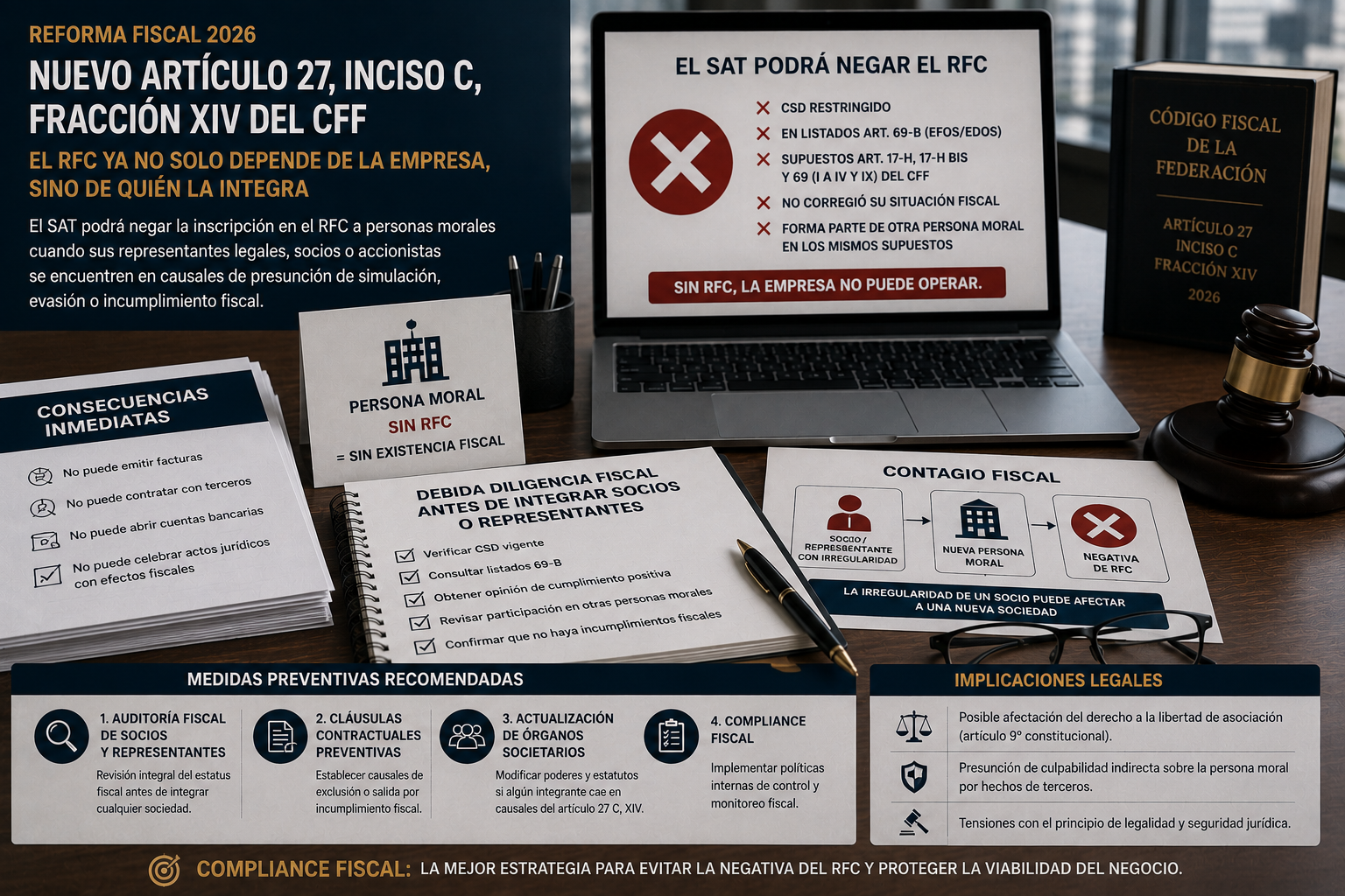 Contagio fiscal: causales de negativa de inscripción en el RFC a partir de 2026