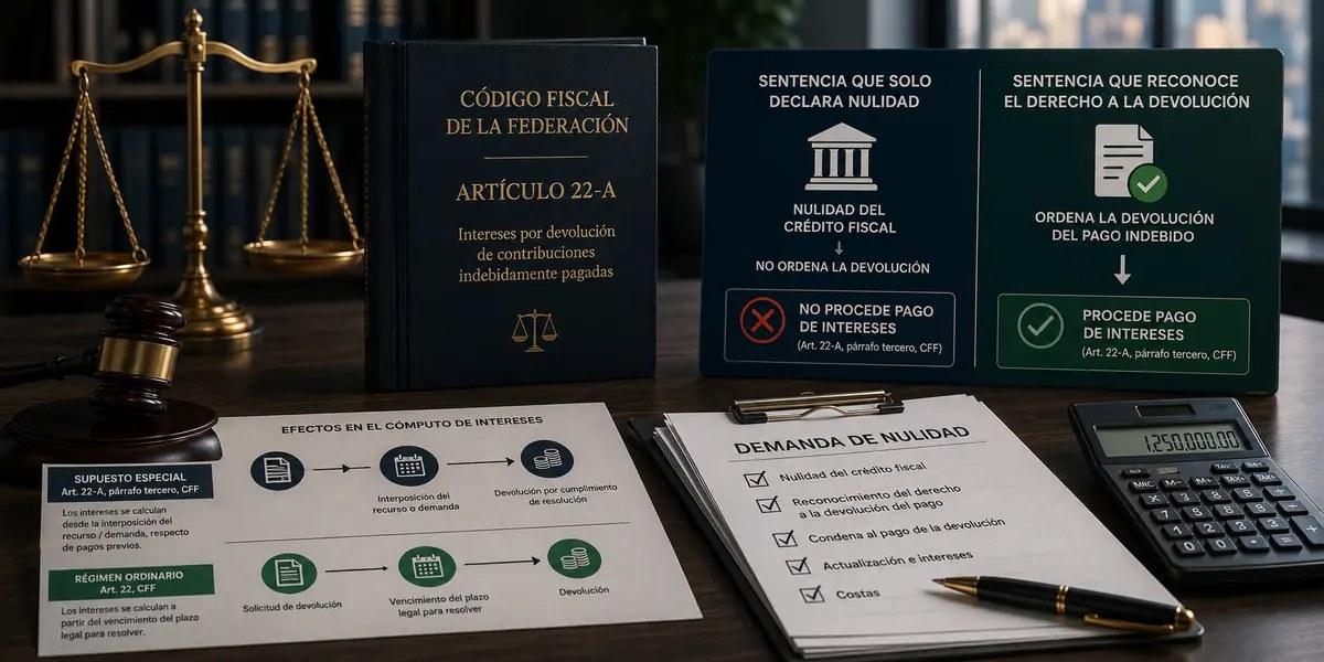 Nulidad fiscal sin restitución expresa de intereses por pago de lo indebido